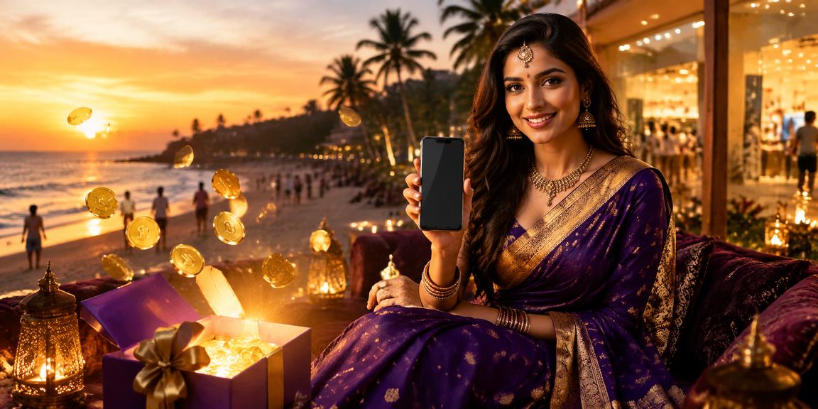 Goa beach-goers relaxing with mobile sports betting app