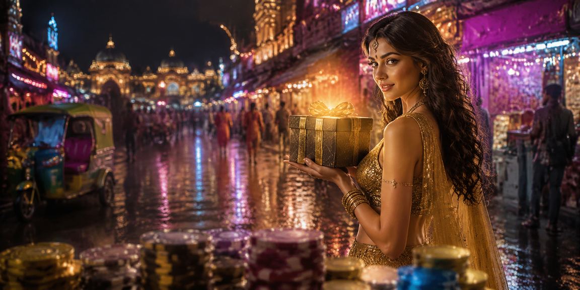 Bollywood-themed neon graphics representing secure data handling